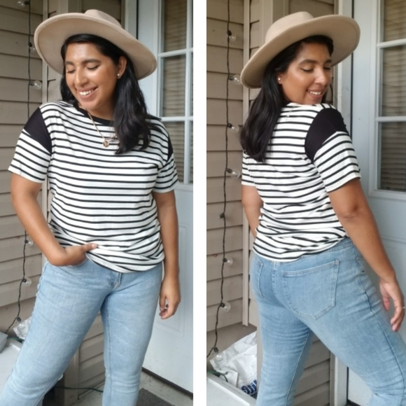 YING & YANG RELAXED STRIPE TEE TOP - Picture 4 of 15